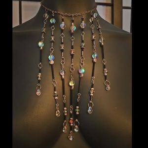 Aurora bead chandelier necklace